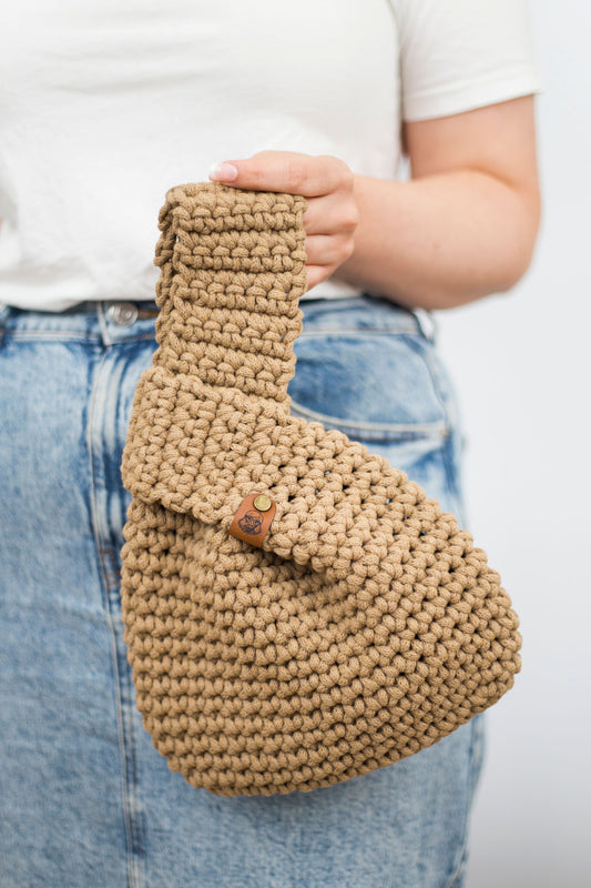 Crochet Knot Bag - Brown Sugar