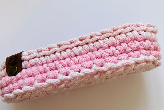 OVAL CROCHETED GLASSES BASKET - Pink