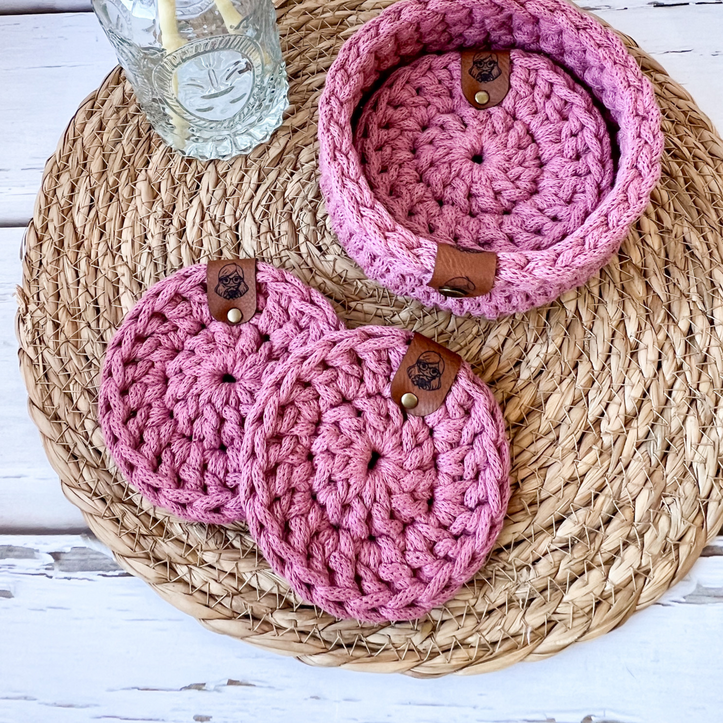 Crochet Coasters and Basket